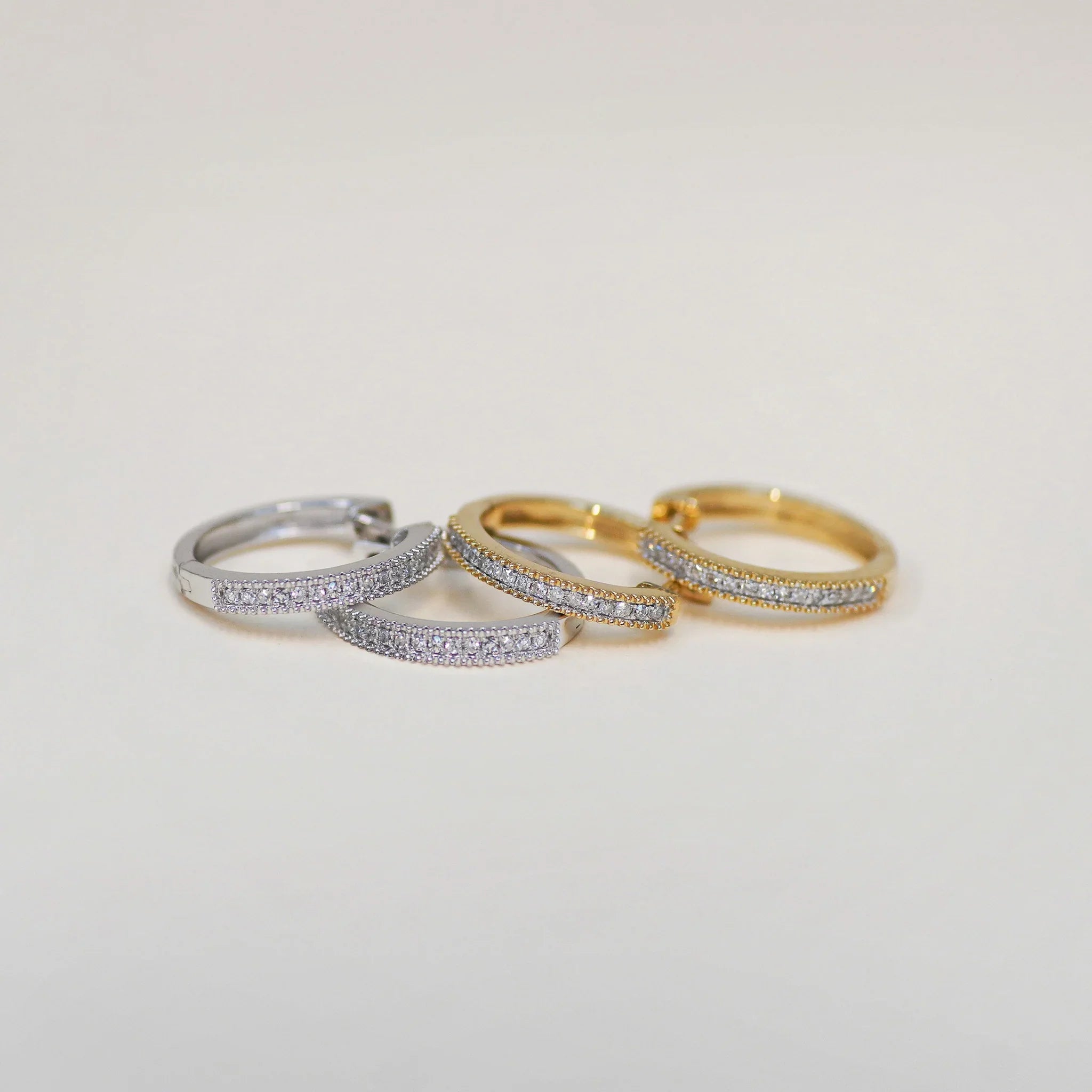 Medium Eternity Diamond Hoop Earrings - Anygolds