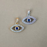 Diamond & Sapphire Evil Eye Pendant - Anygolds