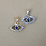 Diamond & Sapphire Evil Eye Pendant - Anygolds