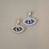 Diamond & Sapphire Evil Eye Pendant - Anygolds