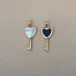 Gemstone Heart Key Pendant - Anygolds