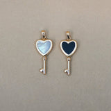 Gemstone Heart Key Pendant - Anygolds