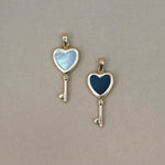 Gemstone Heart Key Pendant - Anygolds