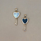 Gemstone Heart Key Pendant - Anygolds