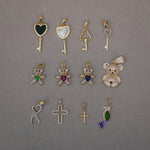 Diamond Heart Teddy Bear Pendant - Anygolds