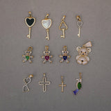 Diamond Heart Teddy Bear Pendant - Anygolds