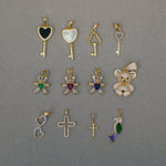 Gemstone Heart Key Pendant - Anygolds