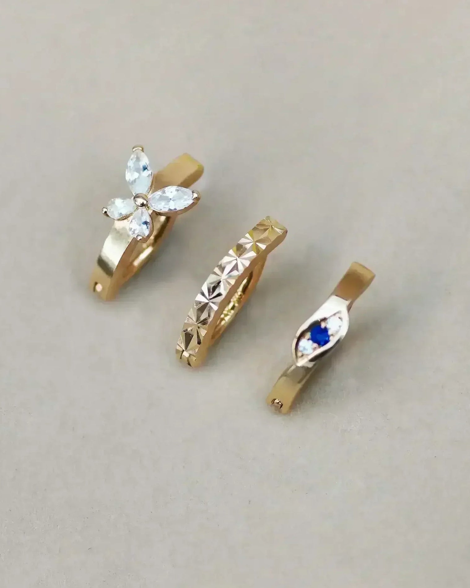 14K Solid Gold Marquise Butterfly Navel Clicker Ring – Anygolds