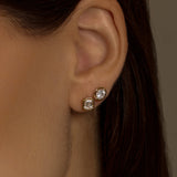 Emerald Cut Square Lab Grown Diamond Stud Earrings