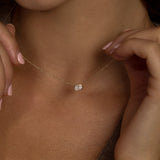 Oval Bezel Lab Grown Diamond Necklace