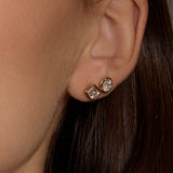 Emerald Cut Square Lab Grown Diamond Stud Earrings