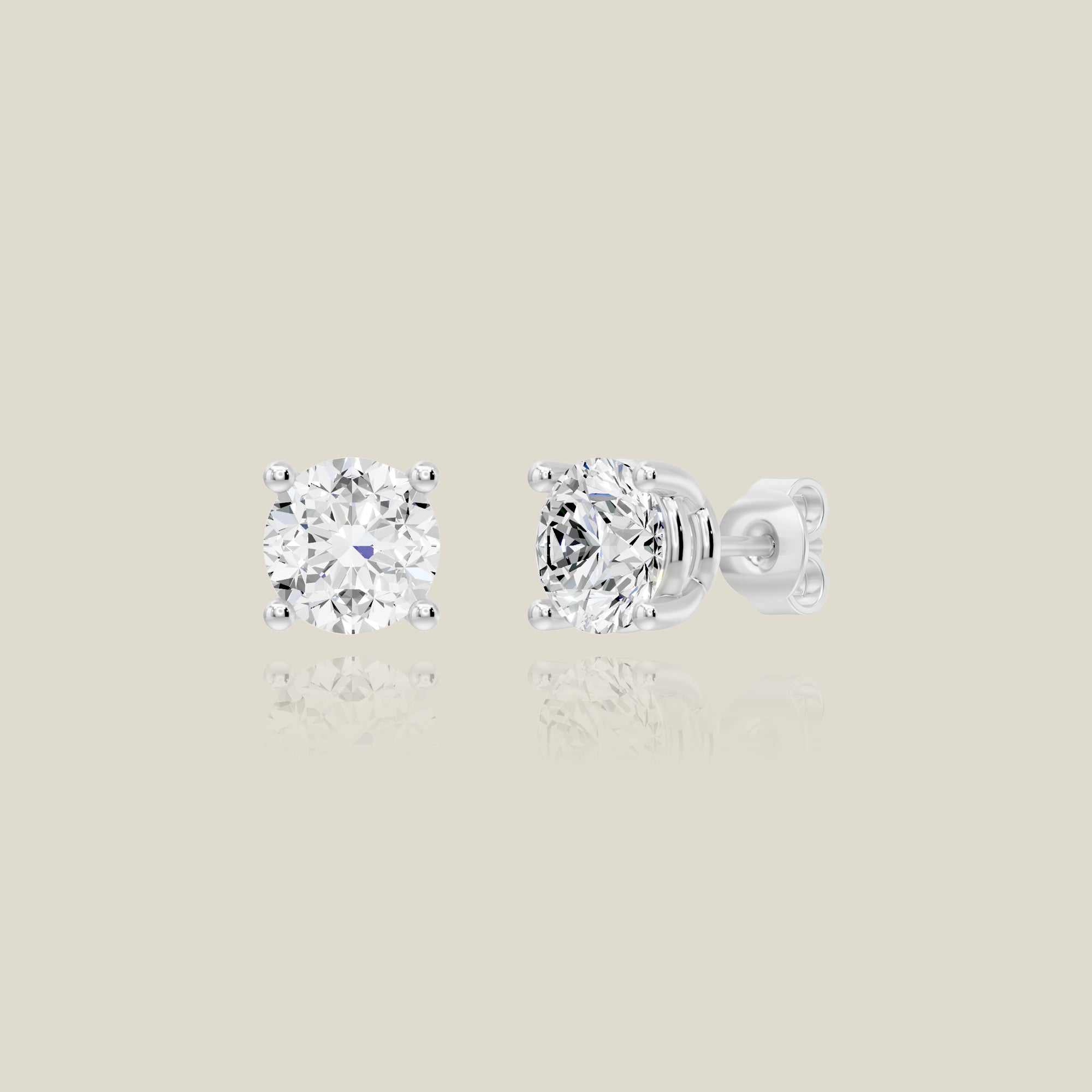 Round Brilliant Lab Grown Diamond Stud Earrings