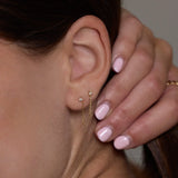 Minimal Sparkle Chain Double Stud Earring