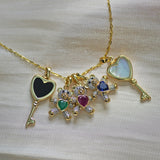 Colgante Osito Color Piedra Corazón