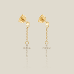 Petite Diamond Cross Chain Drop Earrings - Anygolds