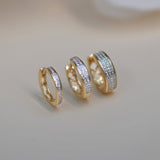 Multiple-Row Diamond Hoop Earrings