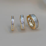 Multiple-Row Diamond Hoop Earrings