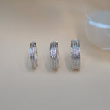 Multiple-Row Diamond Hoop Earrings