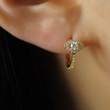 Diamond Evil Eye Hoop Earrings