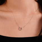 Accent Heart with Diamond Necklace - Anygolds