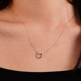 Accent Heart with Diamond Necklace - Anygolds