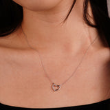 Accent Heart with Diamond Necklace - Anygolds