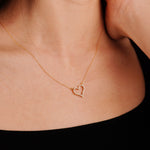 Diamond Studded Heart Necklaces - Anygolds