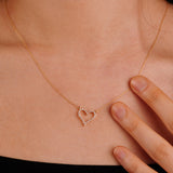 Diamond Studded Heart Necklaces - Anygolds