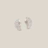 Micro-Pavé Diamond Crescent Luna Stud Earrings - Anygolds