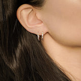 Pavé Diamond Studded Hoop Earrings