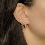 Pavé Diamond Studded Hoop Earrings