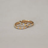 Pavé Diamond Studded Hoop Earrings