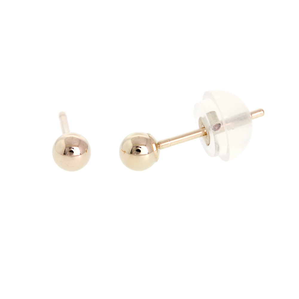 Round Gold Ball Stud Earrings