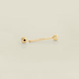 14K Solid Gold Straight Industrial Barbell Nipple Piercing - Anygolds 