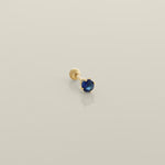 Solitaire Birthstone Stud Piercing Earring | Ruby, Emerald, Sapphire