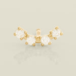 Four CZ Stones Curved Stud - Anygolds