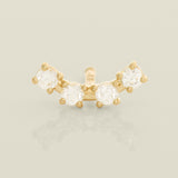 Four CZ Stones Curved Stud - Anygolds