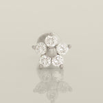 Diamond Mini Daisy Flower Stud Piercing Earring - Anygolds