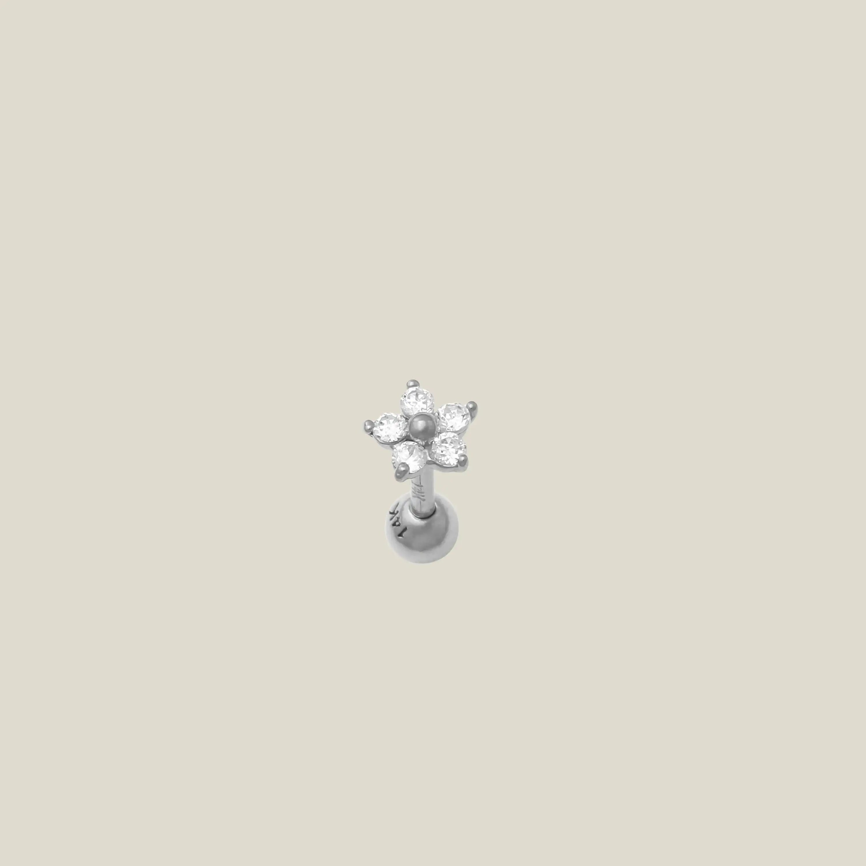 14K Solid Gold Mini Daisy Flower Stud (Internal | External) – Anygolds
