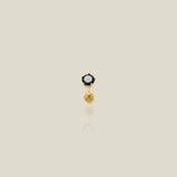 Black CZ Round Stud - Anygolds