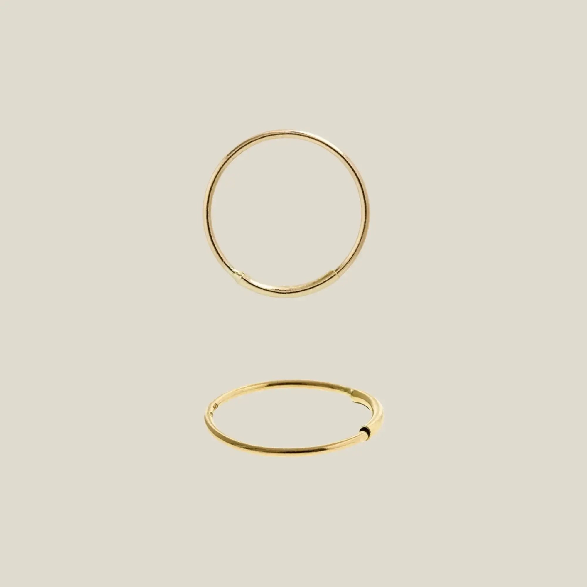 14K Solid Gold Plain Endless Hoop – Anygolds