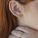 Round & Marquise Drop Stud