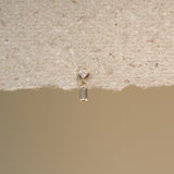 Princess Baguette Drop Stud