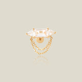 Baguette Stone Chain Stud
