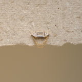 Baguette Stone Chain Stud
