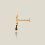Black Teardrop Spider Stud