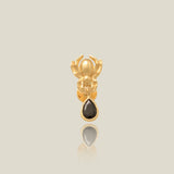 Black Teardrop Spider Stud