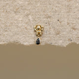 Black Teardrop Spider Stud