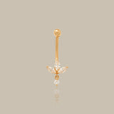 Marquise Drop Lotus Flower Curved Barbell