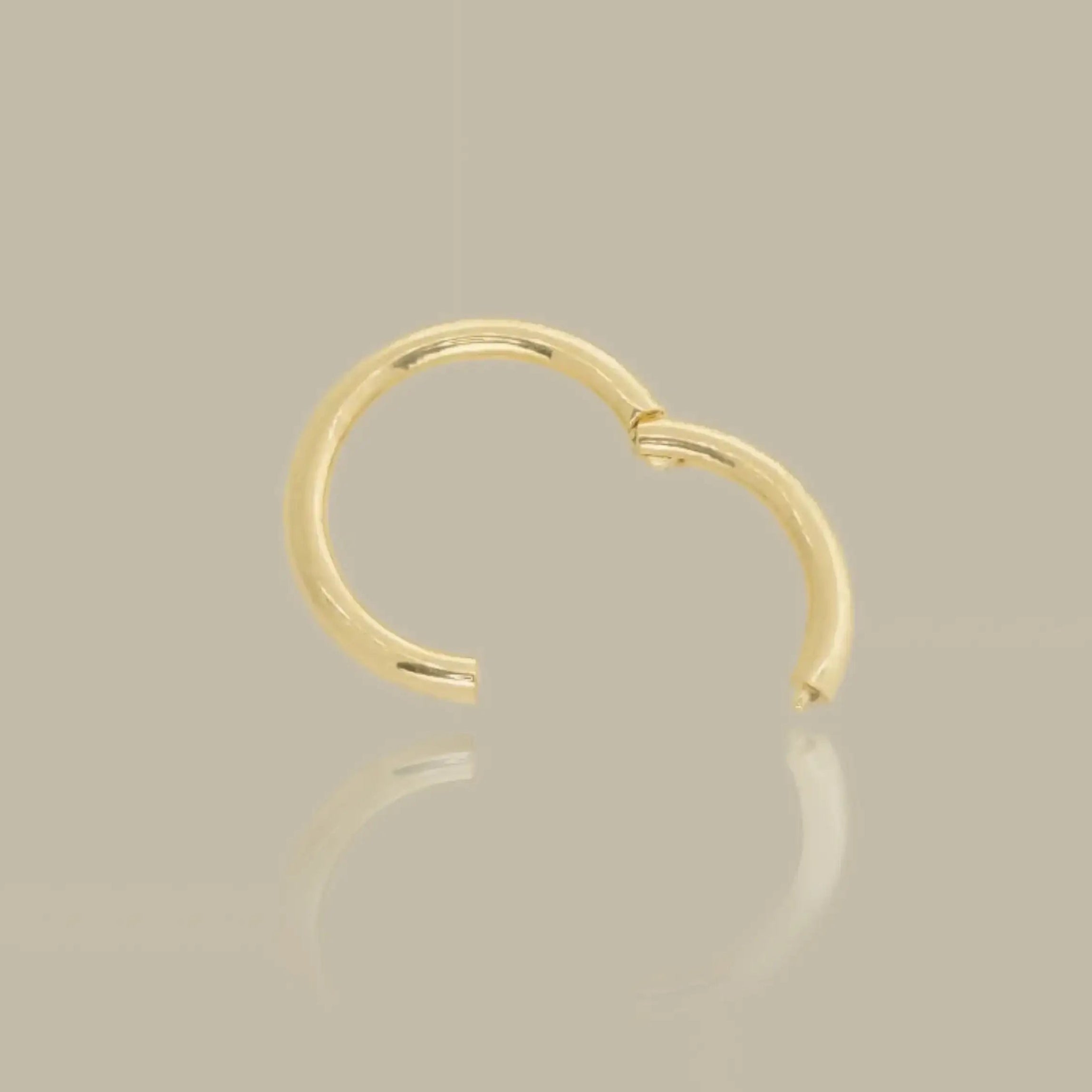 14K Solid Gold Plain Seamless Clicker Hoop Ring - 16G, 18G – Anygolds